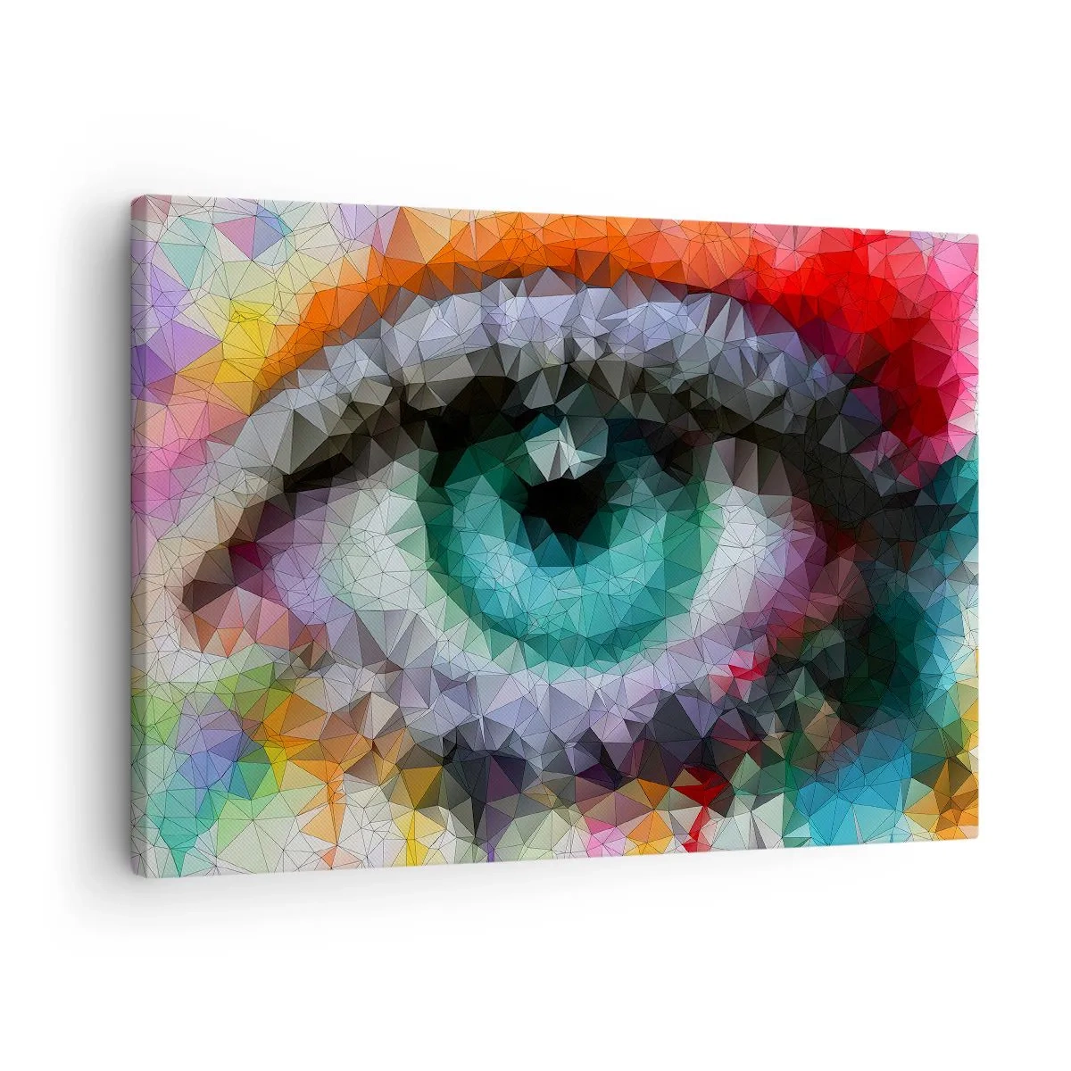 Canvas picture - Geometric look with green eye - 70x50cm - Crystal Clear Eyes - Modern wall decoration for the living room and bedroom ARTTOR