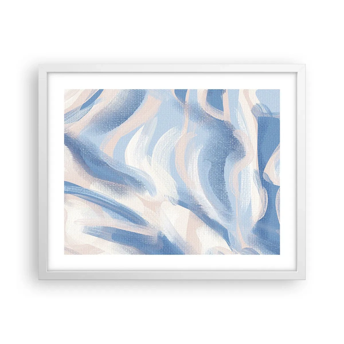 Poster in white frmae - Blue Waves - 50x40 cm