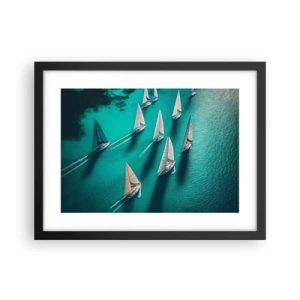 Poster in black frame - Competing with the Wind - 40x30 cm