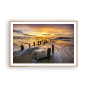 Poster in light oak frame - Raw Beauty of the Baltic Sea - 91x61 cm