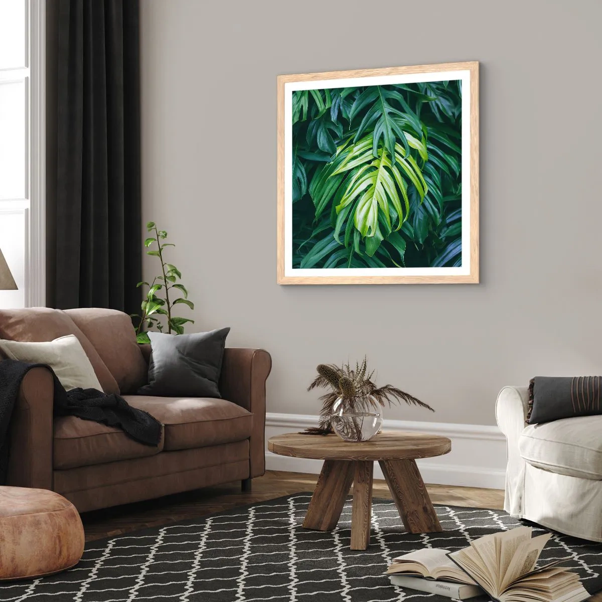 Poster in light oak frame - Immerse Yourself in Freshness - 60x60 cm