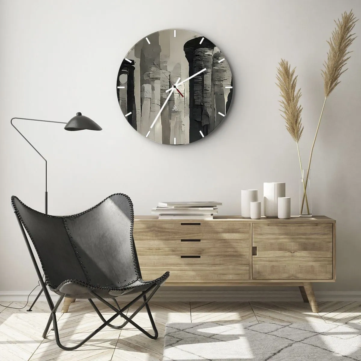 Wall clock - Clock on glass - Majesty of Antiquity - 40x40 cm