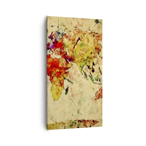 Canvas picture - Life as a Colourful World Map - 55x100 cm