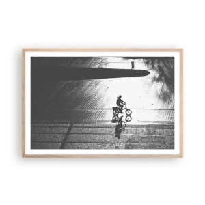 Poster in light oak frame - Straight ahead, through the City - 91x61 cm