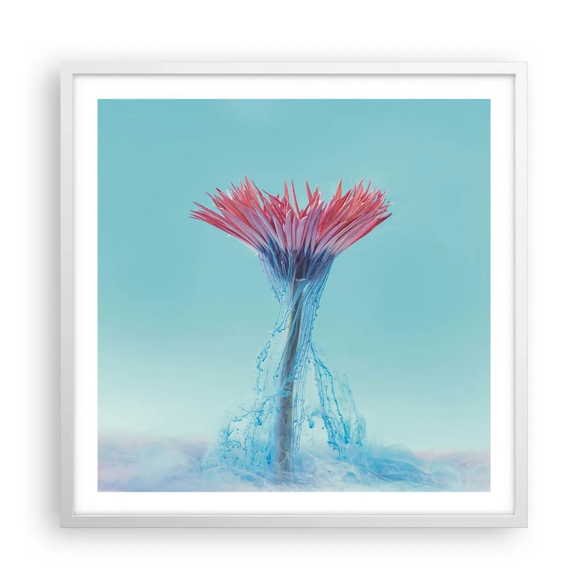 Poster in white frmae - In a Lively Embrace - 60x60 cm