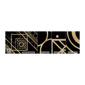 Photo Wallpaper Sample Premium Canvas - Golden Geometry - Abstraction, Piece, Graphics - 100x30 cm
