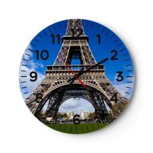 Wall clock - Clock on glass - Whole Paris at Her Feet - 40x40 cm
