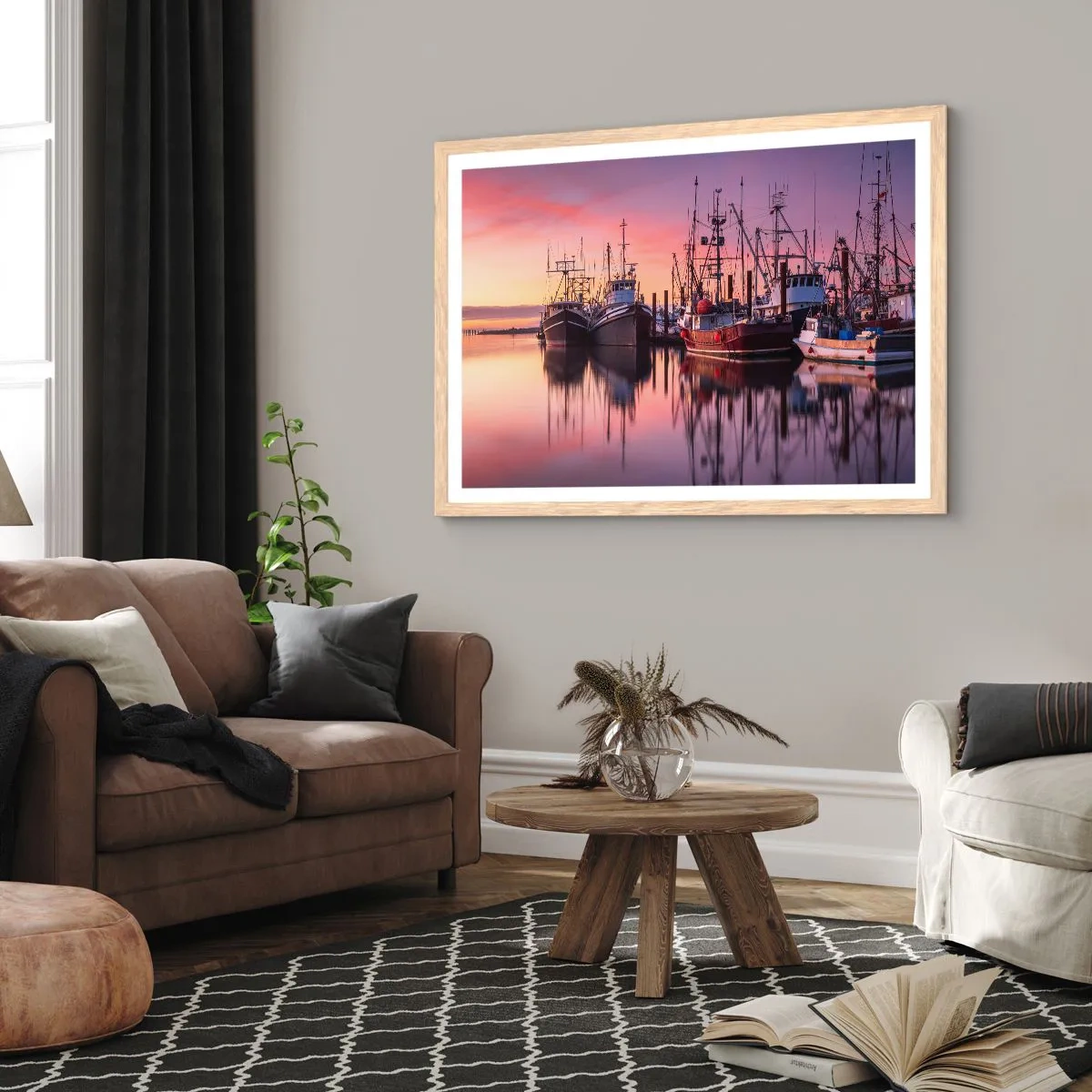 Poster in light oak frame - Before Dawn - 70x50 cm