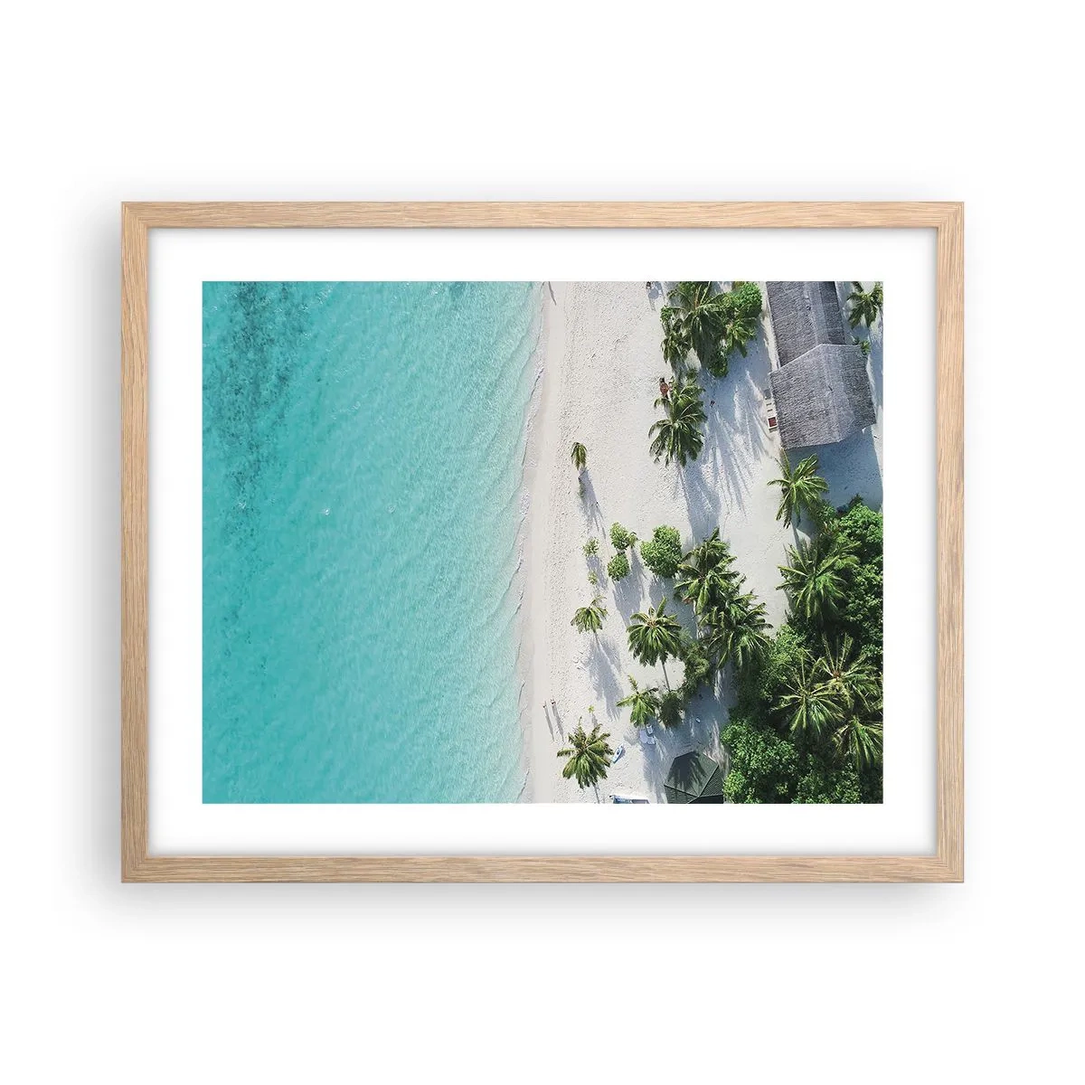 Poster in light oak frame - Holidays in Paradise - 50x40 cm