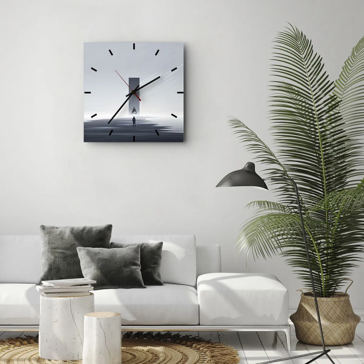 Wall clock - Clock on glass - Opportunity or Threat? - 30x30 cm