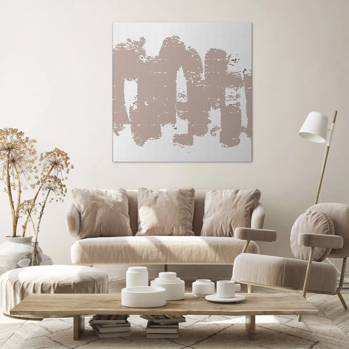 Canvas picture - Abstract in Delicate Pink - 40x40 cm