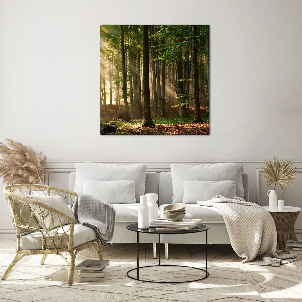 Glass picture - Beaming in Spring Morning - 60x60 cm
