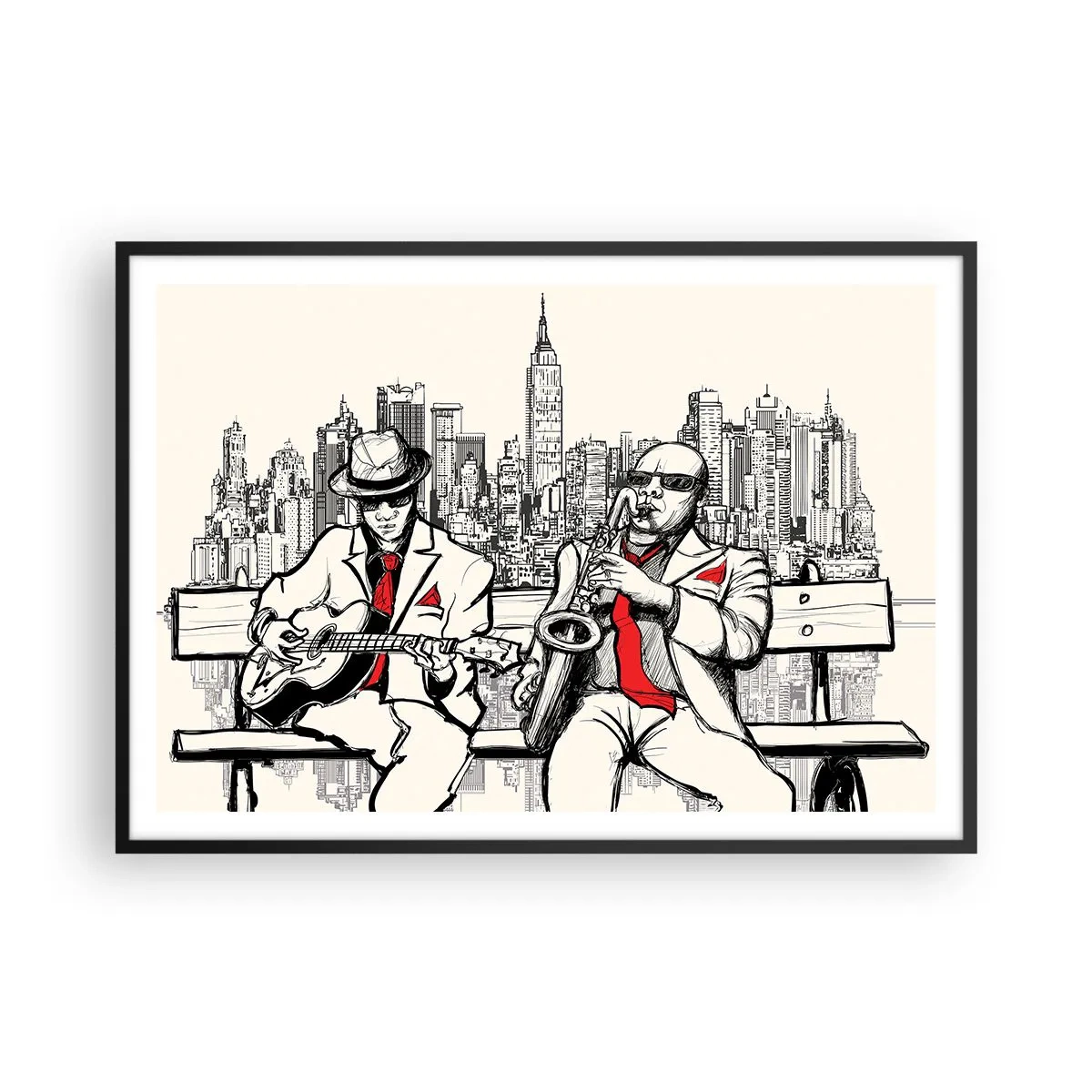 Poster in black frame - New York Improvisation - 100x70 cm