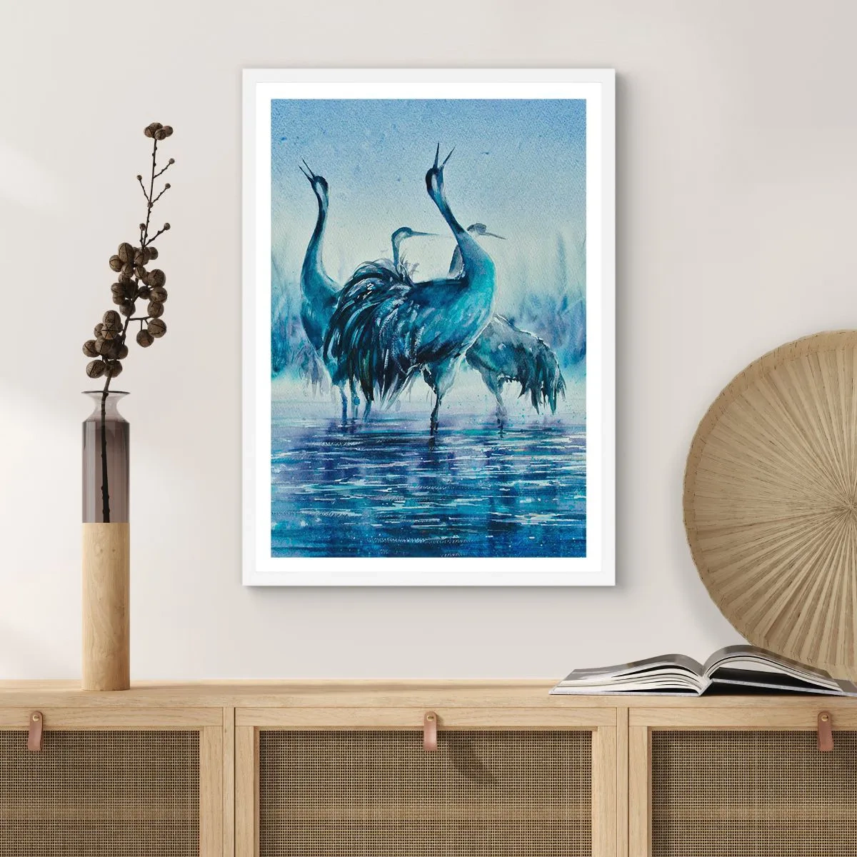 Poster in white frmae - Morning Encounter - 30x40 cm