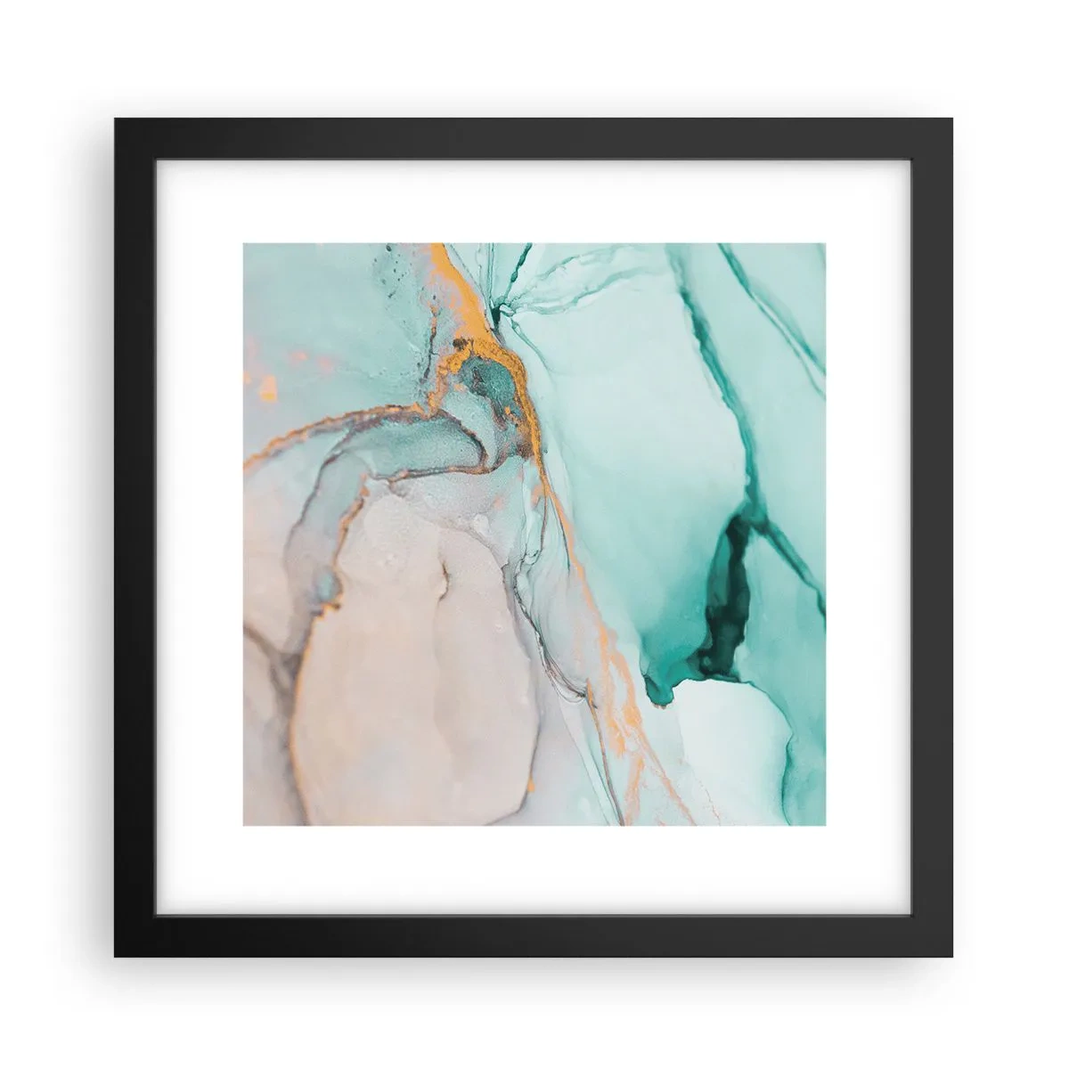 Poster in black frame - Dance of Shapes and Colours - 30x30 cm