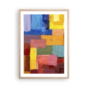 Poster in light oak frame - Each Different, All Colourful - 50x70 cm
