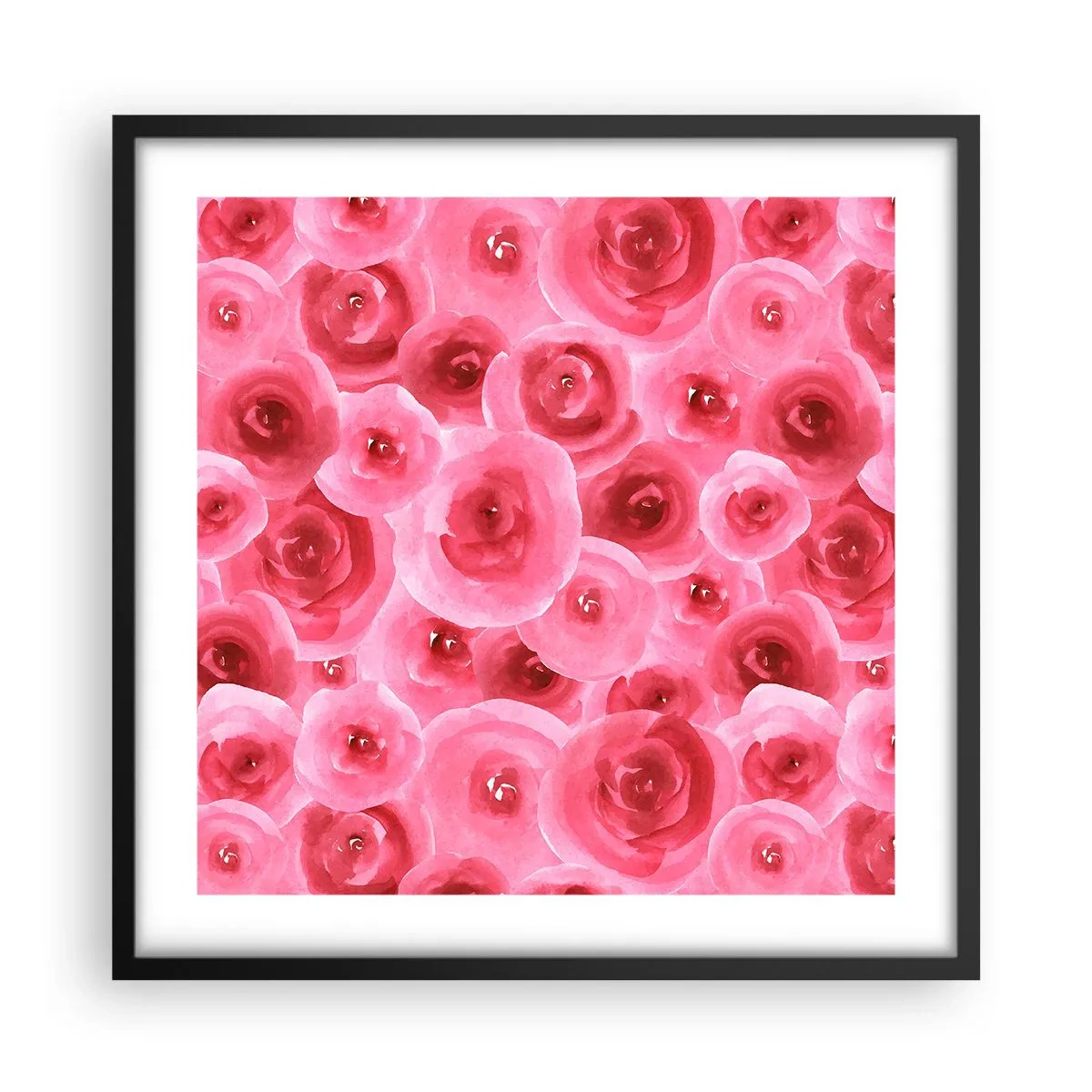 Poster in black frame - Roses at the Bottom and at the Top - 50x50 cm