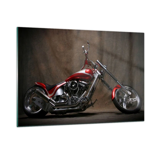 Glass picture - Red and Silver Beauty - 120x80 cm
