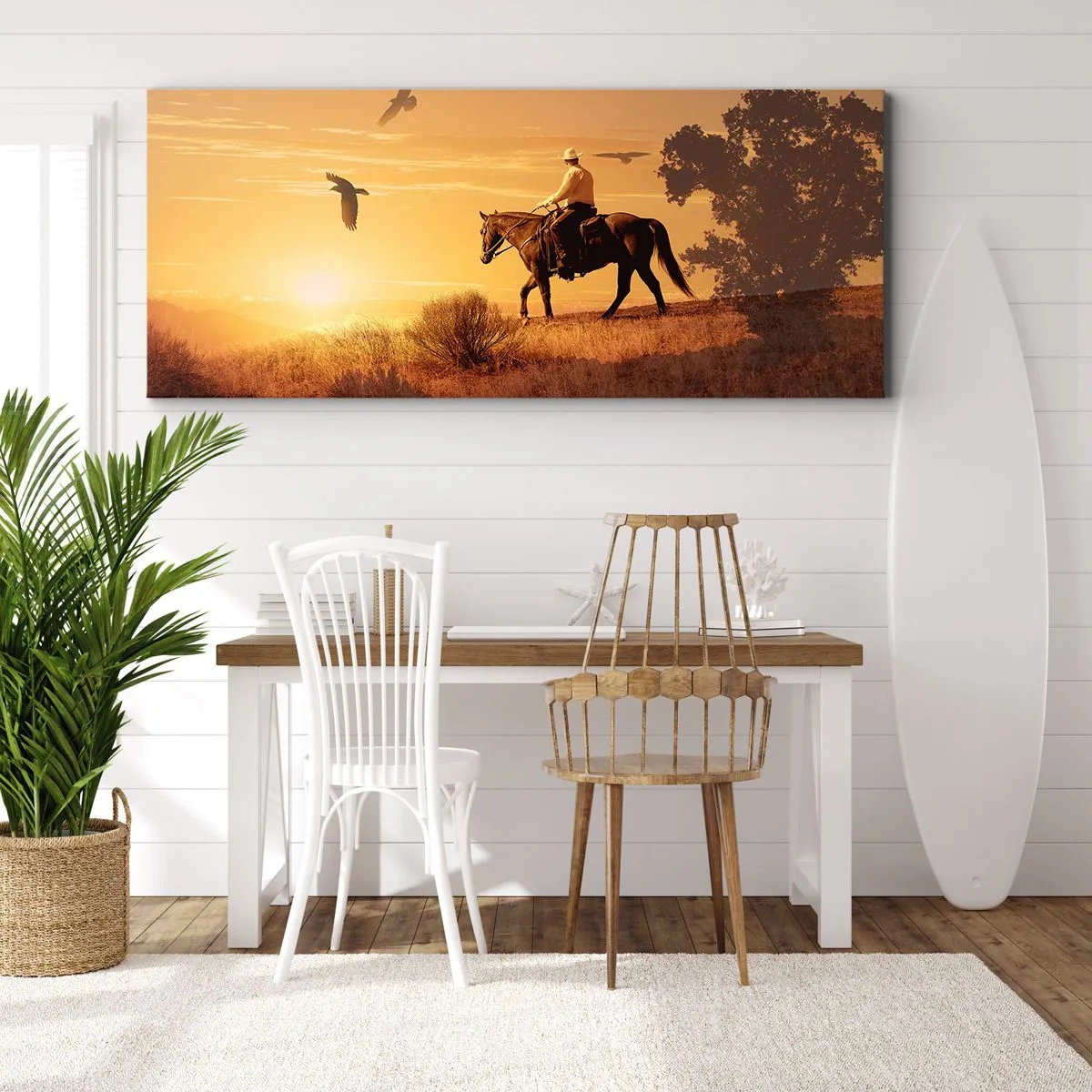 Canvas picture - Alone through the Prairie - 140x50 cm