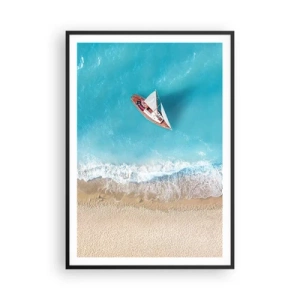 Poster in black frame - On the Border of Blue and Gold - 70x100 cm