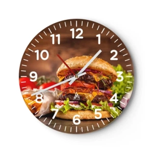 Wall clock - Clock on glass - Forbidden Fruit - 30x30 cm