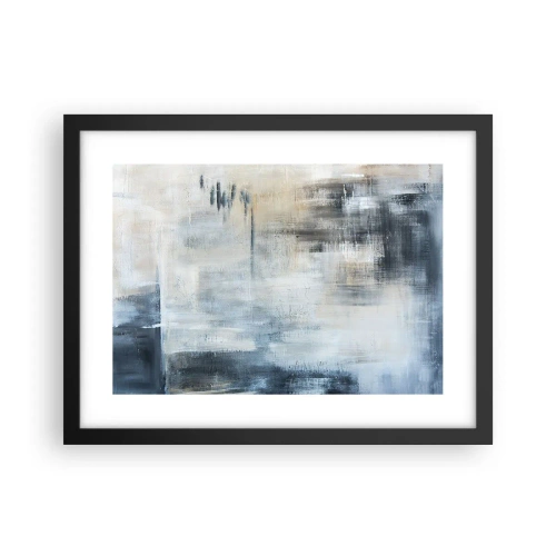 Poster in black frame - Behind the Curtain of Blue - 40x30 cm