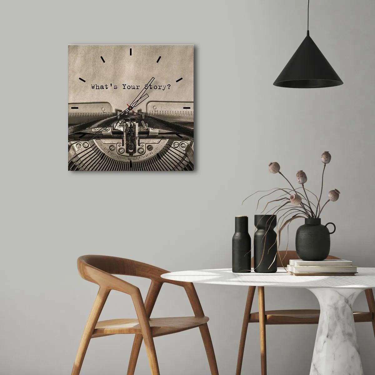 Wall clock - Clock on glass - Tell Me  - 30x30 cm