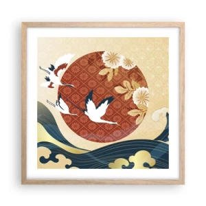 Poster in light oak frame - Japanese Tale - 50x50 cm