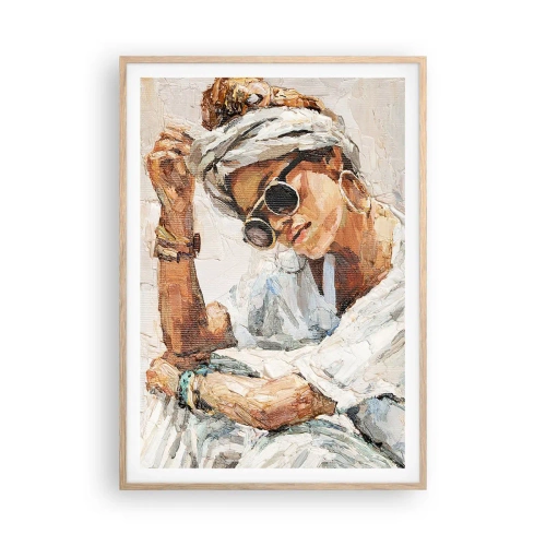 Poster in light oak frame - Portrait in Full Sun - 70x100 cm