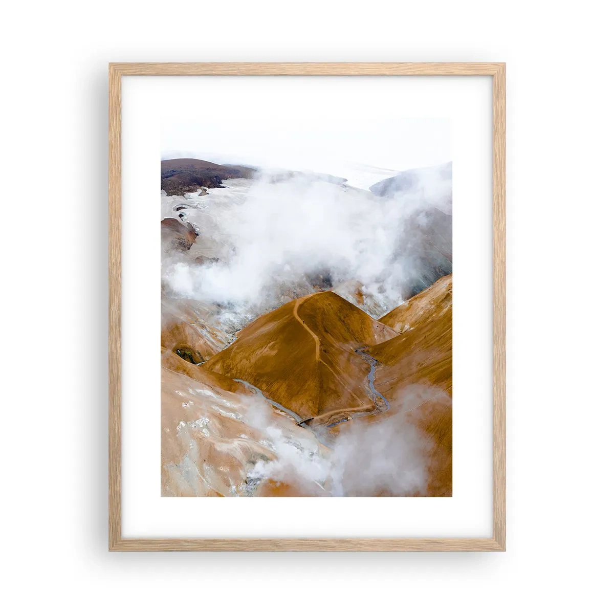 Poster in light oak frame - Severe Beauty of Iceland - 40x50 cm