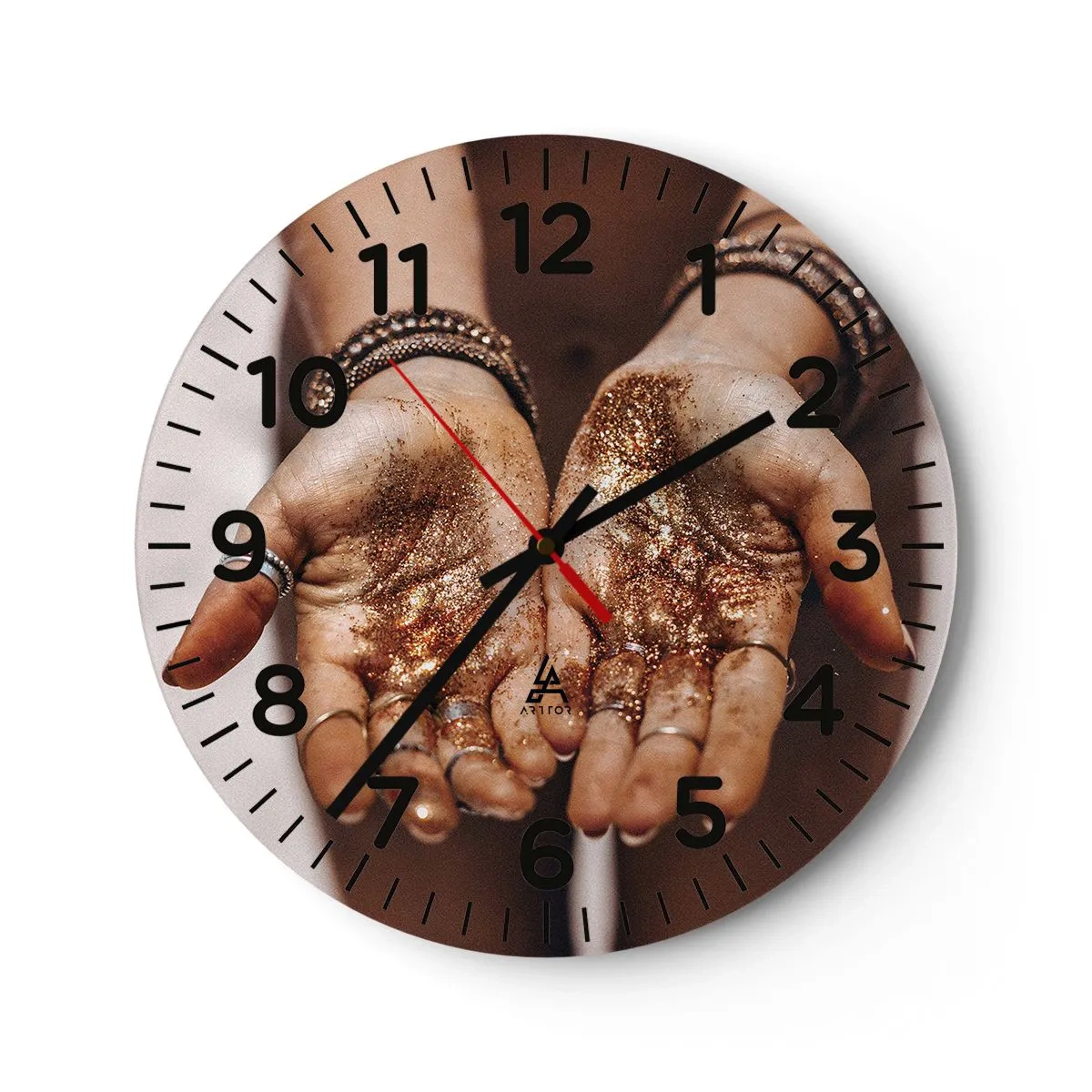 Wall clock - Clock on glass - Gift for You - 40x40 cm