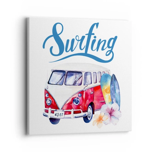 Canvas picture - Surfer's Van - 40x40 cm