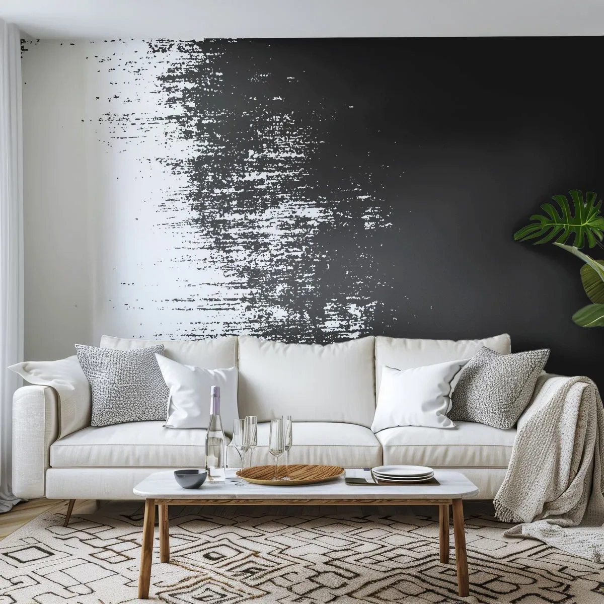 Photo Wallpaper Premium Canvas - And the Winner Is… - Abstraction, Piece, Black and white - 350x256 cm