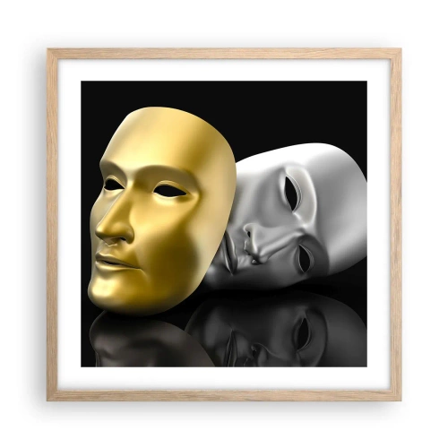 Poster in light oak frame - Life Is a Theatre - 50x50 cm