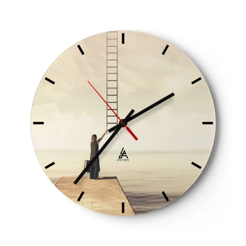 Wall clock - Clock on glass - Magical Trip - 40x40 cm