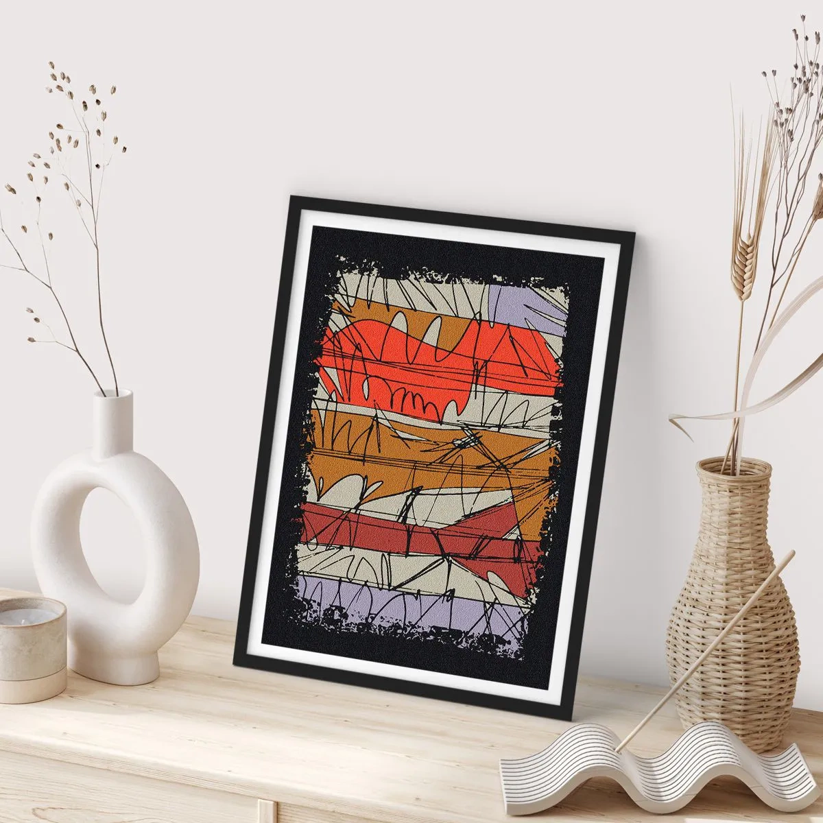 Poster in black frame - Spontaneous Composition - 30x40 cm