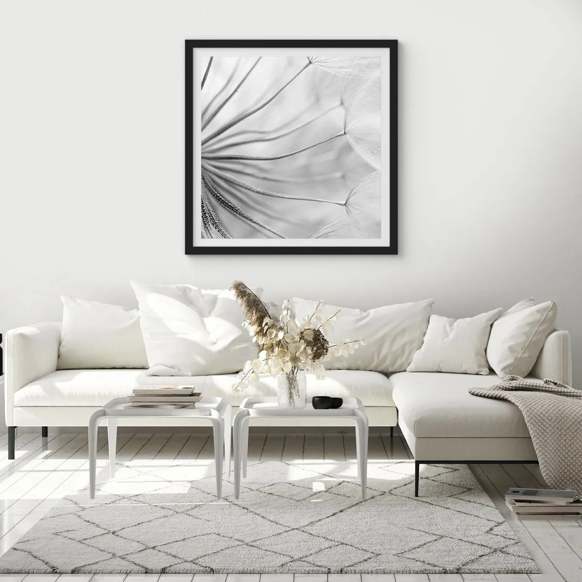 Poster in black frame - Dandelion Kites - 30x30 cm