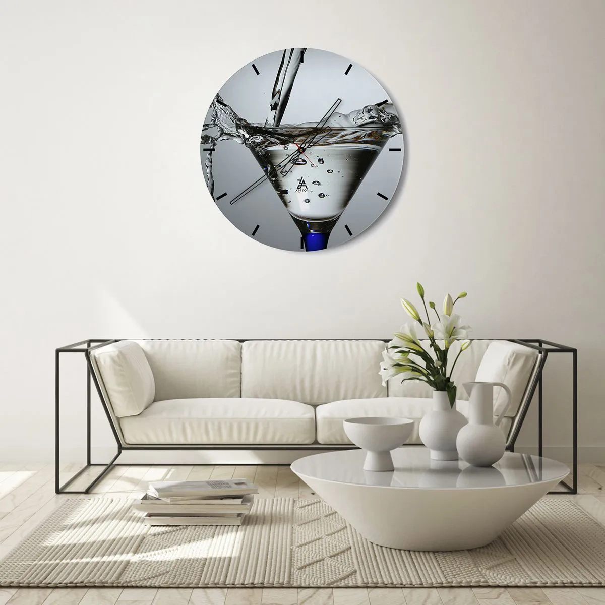Wall clock - Clock on glass - On the Brim of a Glass - 30x30 cm