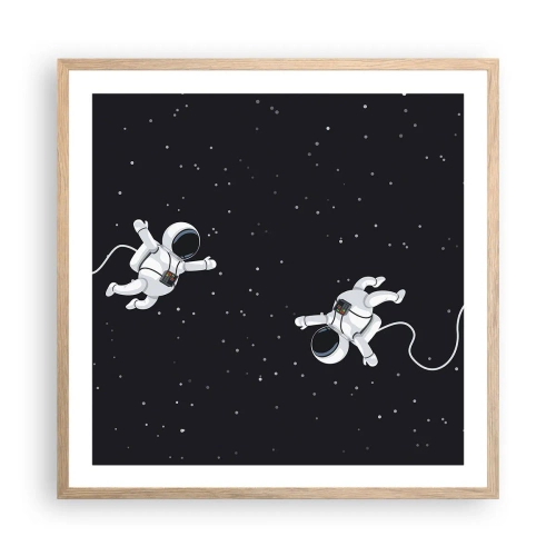 Poster in light oak frame - Space Dance - 60x60 cm