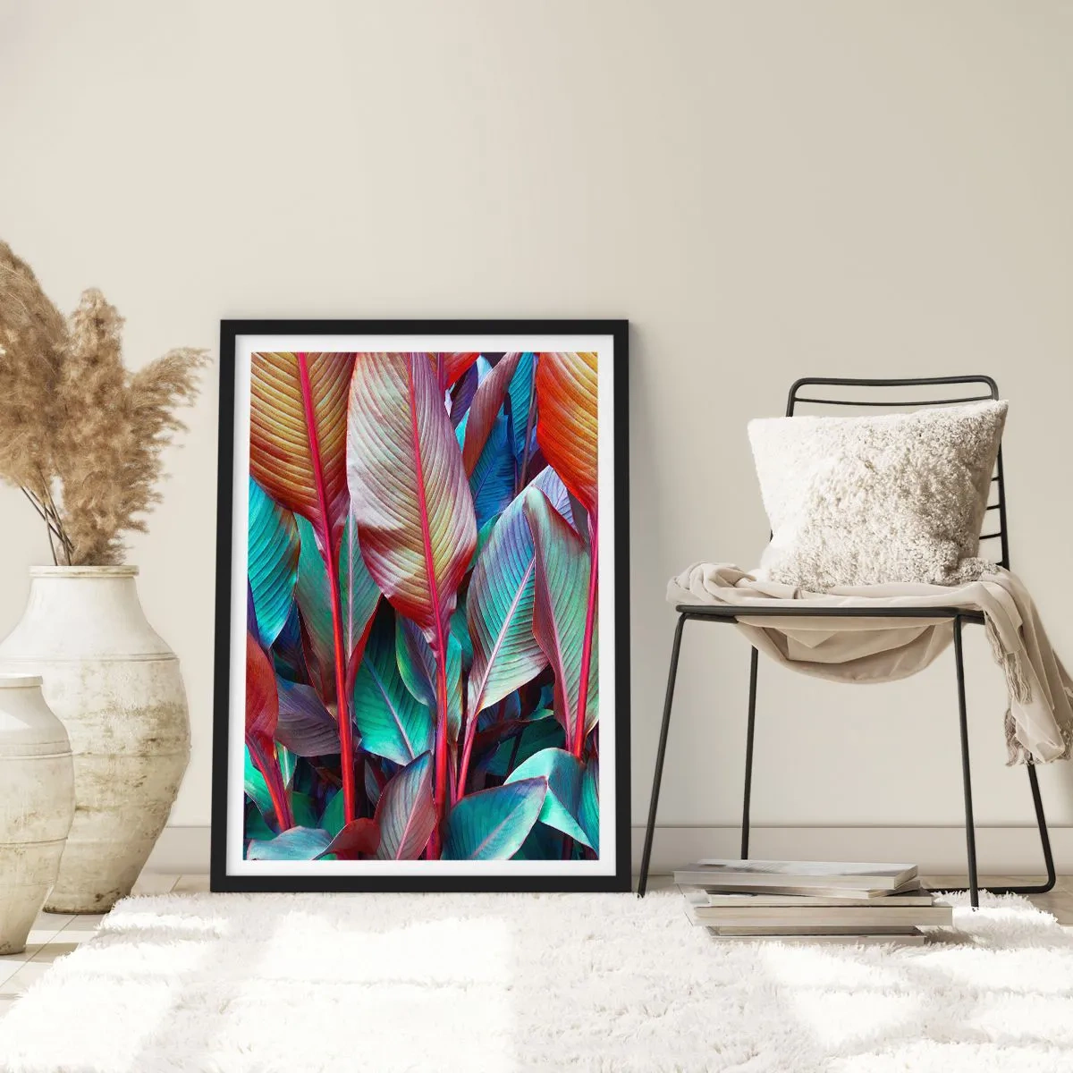 Poster in black frame - Colourful Thicket - 70x100 cm