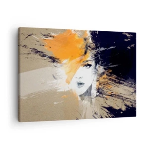 Canvas picture - Abstract portrait of a woman with intense colors - 70x50cm - And There Was Light - Modern wall decoration for the living room and bedroom ARTTOR