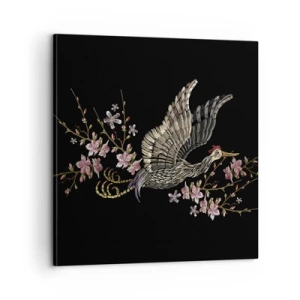 Canvas picture - Exotic, Embroidered Bird - 60x60 cm
