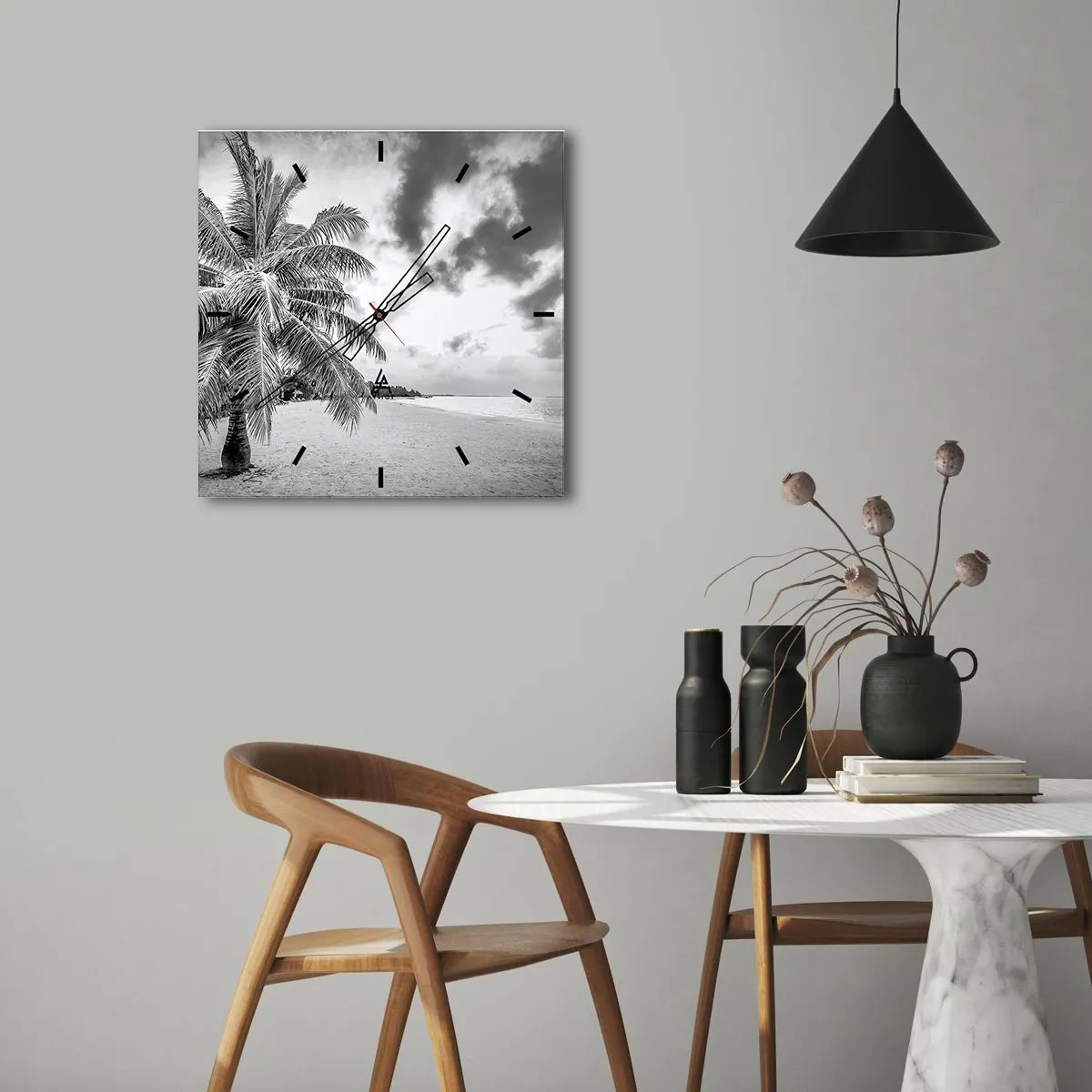 Wall clock - Clock on glass - When You Miss Loneliness… - 30x30 cm