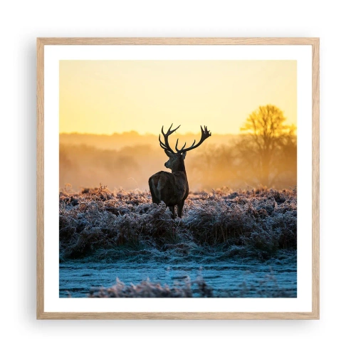Poster in light oak frame - Crowned in Its Kingdom - 60x60 cm