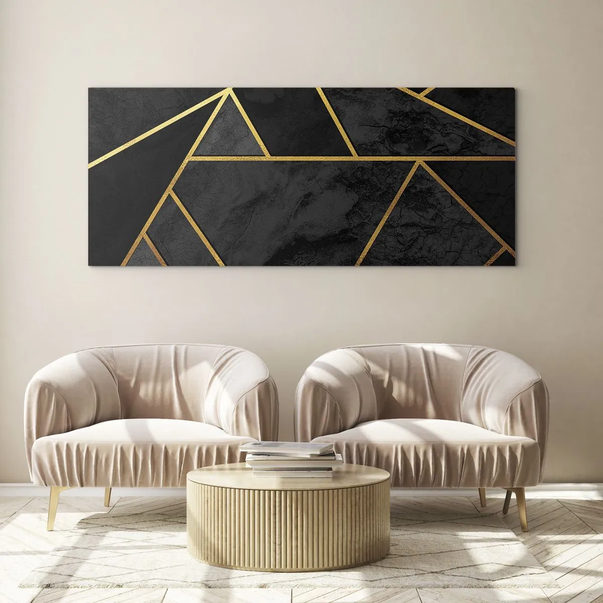 Glass picture - Darkness and Brighness - 100x40 cm