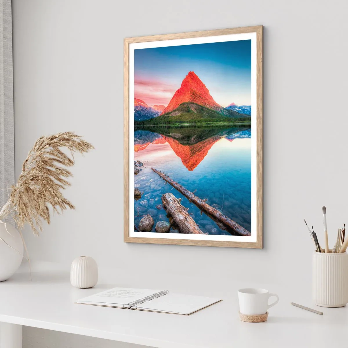 Poster in light oak frame - Heat and Cold - 40x50 cm
