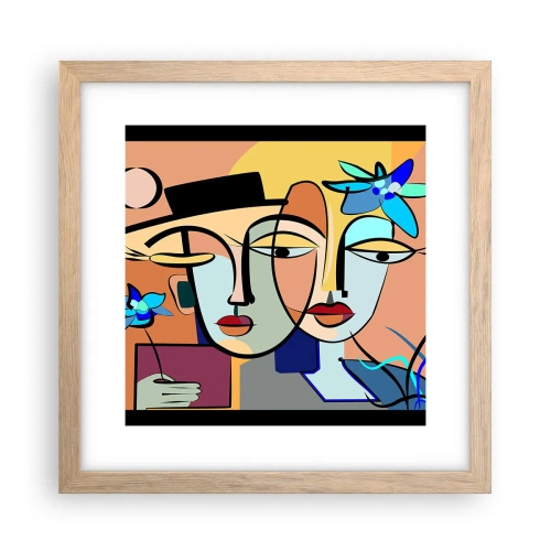 Poster in light oak frame - Rendez-vous Picasso Style - 30x30 cm
