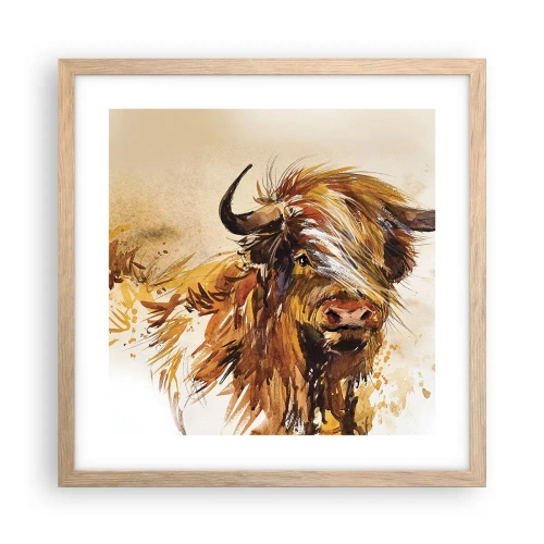 Poster in light oak frame - Pride of a Hunter - 40x40 cm