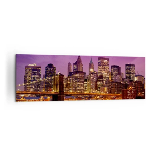 Canvas picture - Violet and Gold Manhattan - 160x50 cm