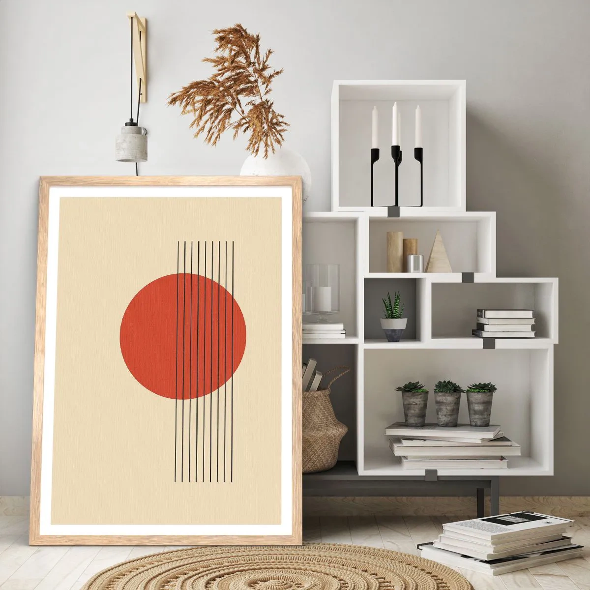 Poster in light oak frame - Around and Beoynd - 61x91 cm